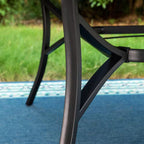 9-Piece Metal Outdoor Dining Set with Square Table and Swivel Chairs with Beige Cushions