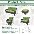 Patio Furniture Set 6-Piece Outdoor Patio Conversation Set with Green Cushions Lawn Furniture