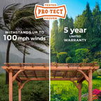 10 Ft. X 10 Ft. Traditional All Cedar Wood Outdoor Patio Pergola Shade Structure