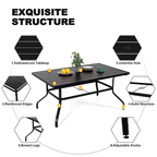 7-Piece Rectangle Outdoor Patio Dining Set with Padded Sling Chairs